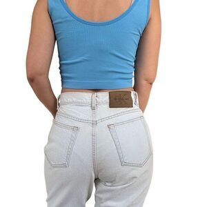 Vintage 90s Calvin Klein Straight Leg White Mom Jeans High Rise Size 10 USA Made